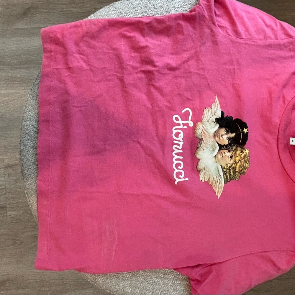 Fiorucci Pink Short Sleeve Tee Vibrant Graphic Design